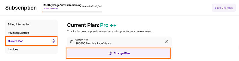 Modificarea planului de abonament Modificarea planului de abonament
