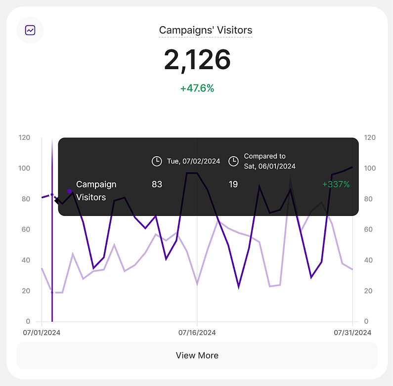 Overview of Campaigns' Visitors Overview of Campaigns' Visitors