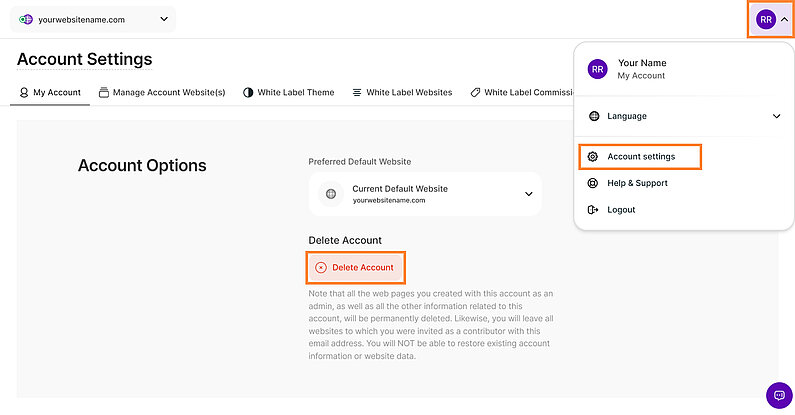 Ștergeți contul dvs. Ștergeți contul dvs.