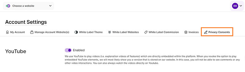 Manage Your Privacy Consents Manage Your Privacy Consents