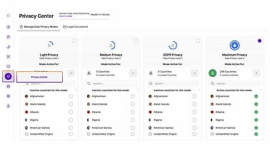 Changing privacy mode Changing privacy mode