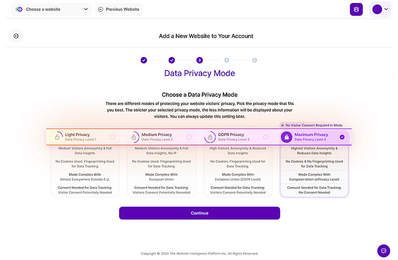 choose your data privacy mode